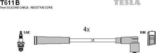 TESLA T611B - Комплект проводів запалювання avtolavka.club