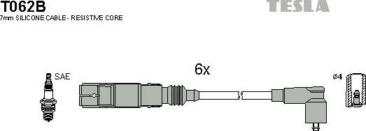 TESLA T062B - Комплект проводів запалювання avtolavka.club