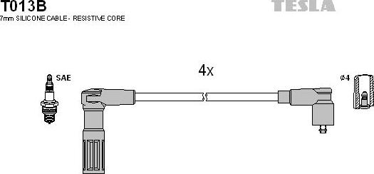 TESLA T013B - Комплект проводів запалювання avtolavka.club