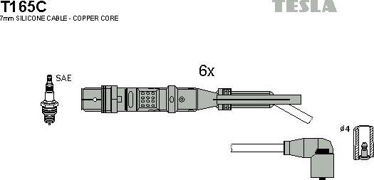 TESLA T165C - Комплект проводів запалювання avtolavka.club