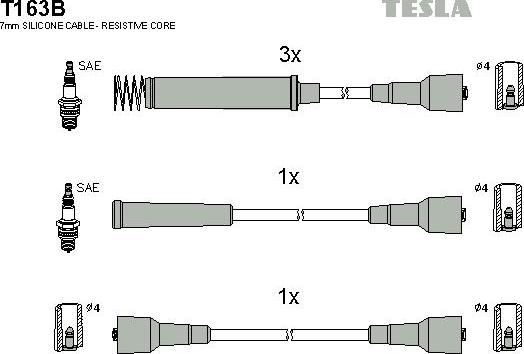 TESLA T163B - Комплект проводів запалювання avtolavka.club