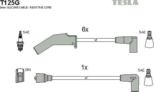 TESLA T125G - Комплект проводів запалювання avtolavka.club