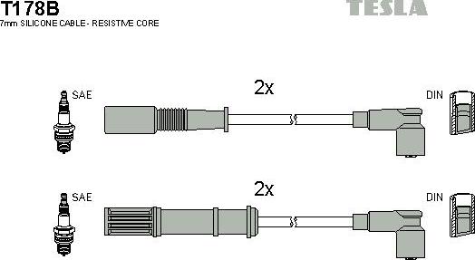 TESLA T178B - Комплект проводів запалювання avtolavka.club