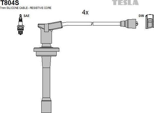 TESLA T804S - Комплект проводів запалювання avtolavka.club