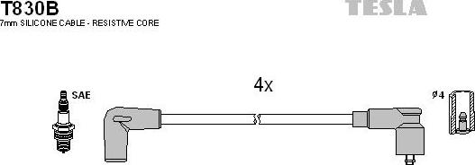 TESLA T830B - Комплект проводів запалювання avtolavka.club