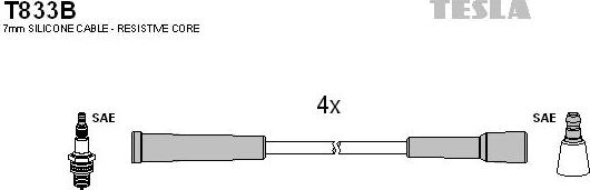 TESLA T833B - Комплект проводів запалювання avtolavka.club