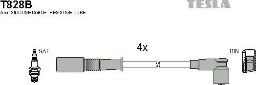 TESLA T828B - Комплект проводів запалювання avtolavka.club