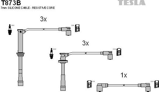 TESLA T873B - Комплект проводів запалювання avtolavka.club