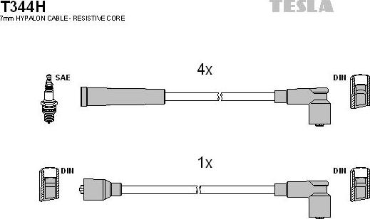 TESLA T344H - Комплект проводів запалювання avtolavka.club