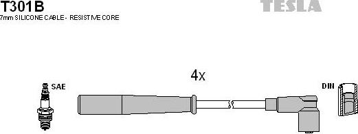 TESLA T301B - Комплект проводів запалювання avtolavka.club
