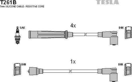TESLA T261B - Комплект проводів запалювання avtolavka.club