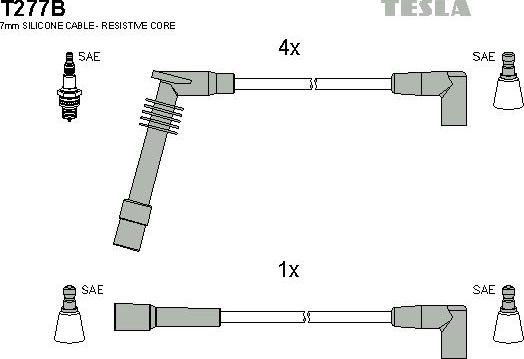 TESLA T277B - Комплект проводів запалювання avtolavka.club
