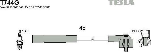 TESLA T744G - Комплект проводів запалювання avtolavka.club