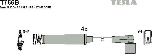 TESLA T766B - Комплект проводів запалювання avtolavka.club