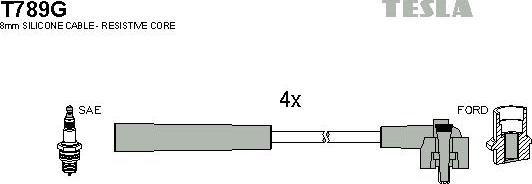 TESLA T789G - Комплект проводів запалювання avtolavka.club