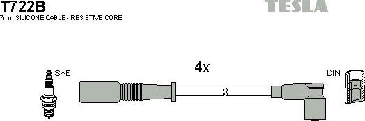 TESLA T722B - Комплект проводів запалювання avtolavka.club