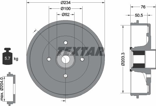 Textar 94045000 - Гальмівний барабан avtolavka.club