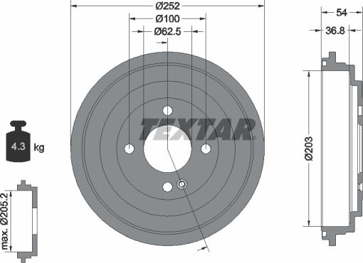 Textar 94046700 - Гальмівний барабан avtolavka.club