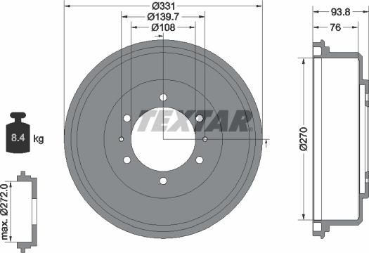 Textar 94040400 - Гальмівний барабан avtolavka.club