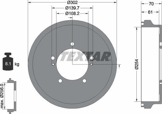 Textar 94041000 - Гальмівний барабан avtolavka.club