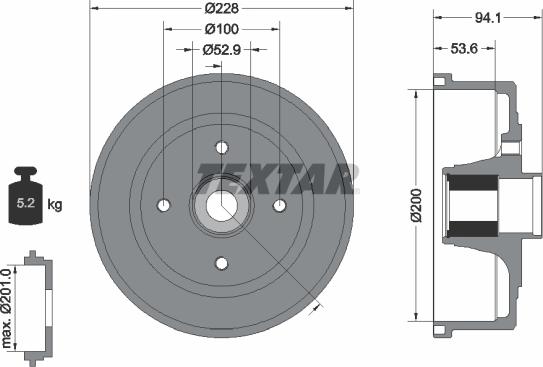 Textar 94041100 - Гальмівний барабан avtolavka.club