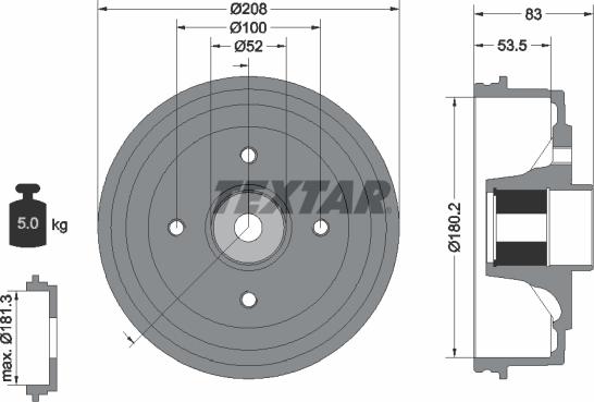 Textar 94041700 - Гальмівний барабан avtolavka.club