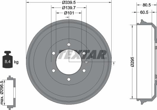 Textar 94043300 - Гальмівний барабан avtolavka.club