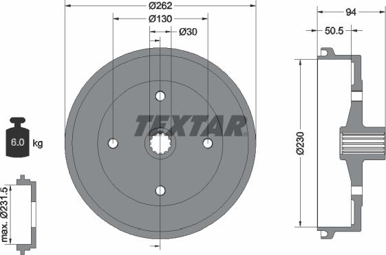 Textar 94004700 - Гальмівний барабан avtolavka.club