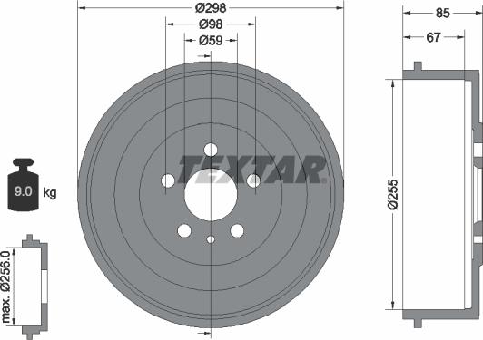 Textar 94015000 - Гальмівний барабан avtolavka.club