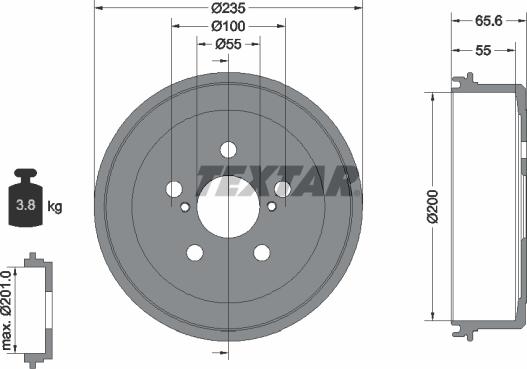 Textar 94017900 - Гальмівний барабан avtolavka.club