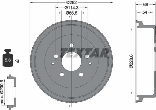 Textar 94034400 - Гальмівний барабан avtolavka.club