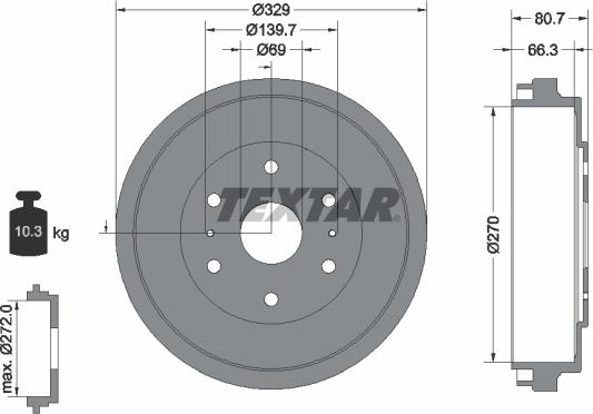 Textar 94034200 - Гальмівний барабан avtolavka.club