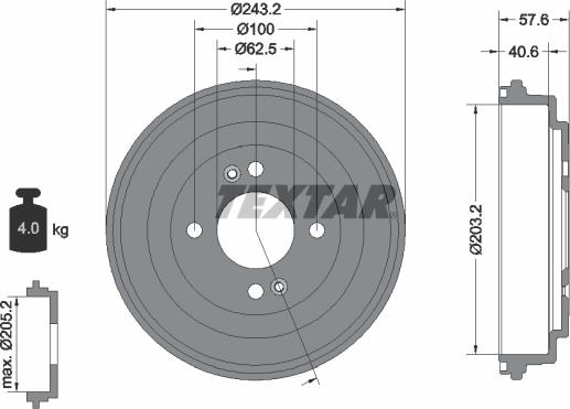 Textar 94035900 - Гальмівний барабан avtolavka.club