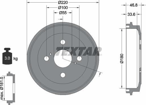 Textar 94036400 - Гальмівний барабан avtolavka.club