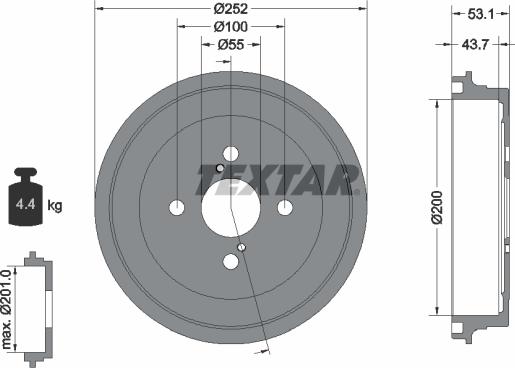 Textar 94036100 - Гальмівний барабан avtolavka.club