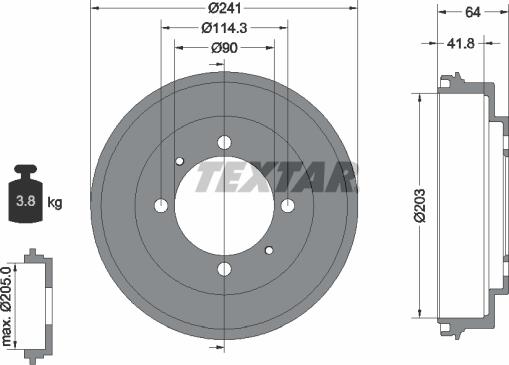 Textar 94030100 - Гальмівний барабан avtolavka.club