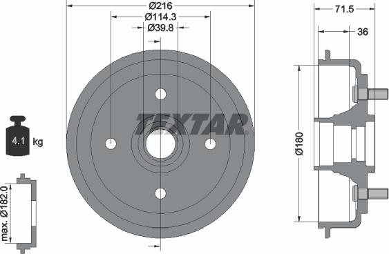 Textar 94030200 - Гальмівний барабан avtolavka.club