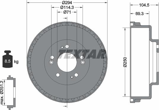 Textar 94031600 - Гальмівний барабан avtolavka.club