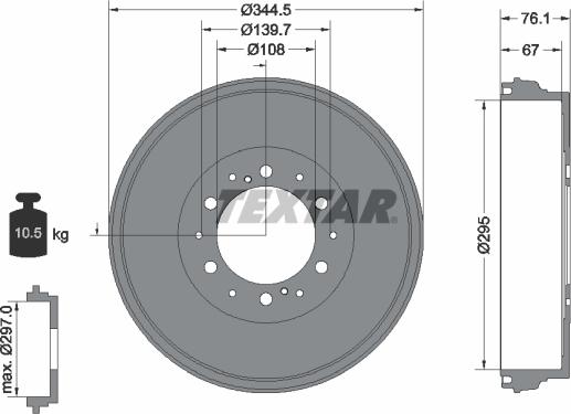 Textar 94038800 - Гальмівний барабан avtolavka.club