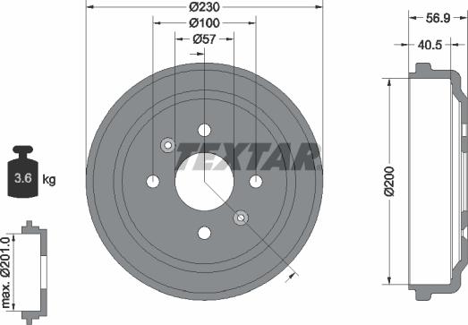 Textar 94032100 - Гальмівний барабан avtolavka.club