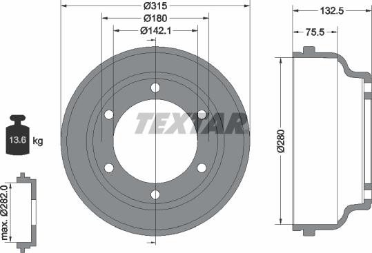 Textar 94024800 - Гальмівний барабан avtolavka.club