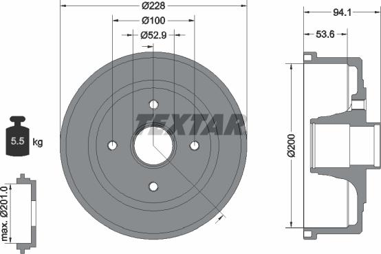 Textar 94024200 - Гальмівний барабан avtolavka.club