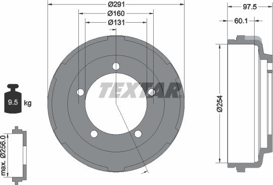 Textar 94024700 - Гальмівний барабан avtolavka.club