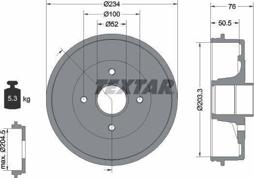 Textar 94026800 - Гальмівний барабан avtolavka.club