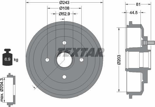 Textar 94026700 - Гальмівний барабан avtolavka.club