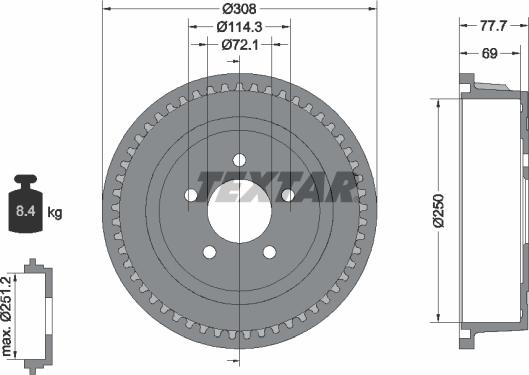 Textar 94028100 - Гальмівний барабан avtolavka.club