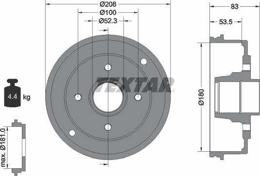 Textar 94023600 - Гальмівний барабан avtolavka.club