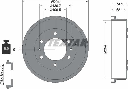 Textar 94022100 - Гальмівний барабан avtolavka.club