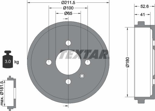 Textar 94022700 - Гальмівний барабан avtolavka.club