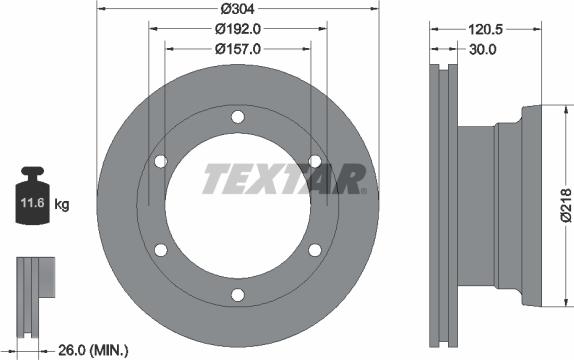 Textar 93087500 - Гальмівний диск avtolavka.club